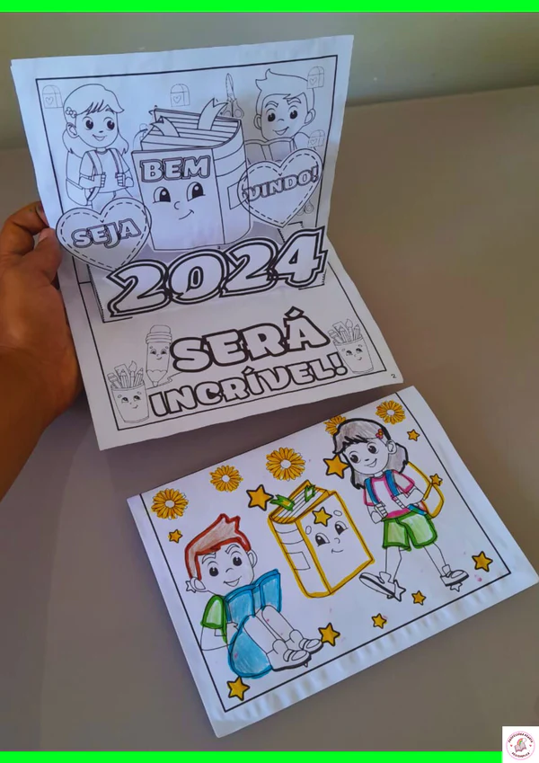 Cartão 3D para colorir Volta Às Aulas - Imagem 5