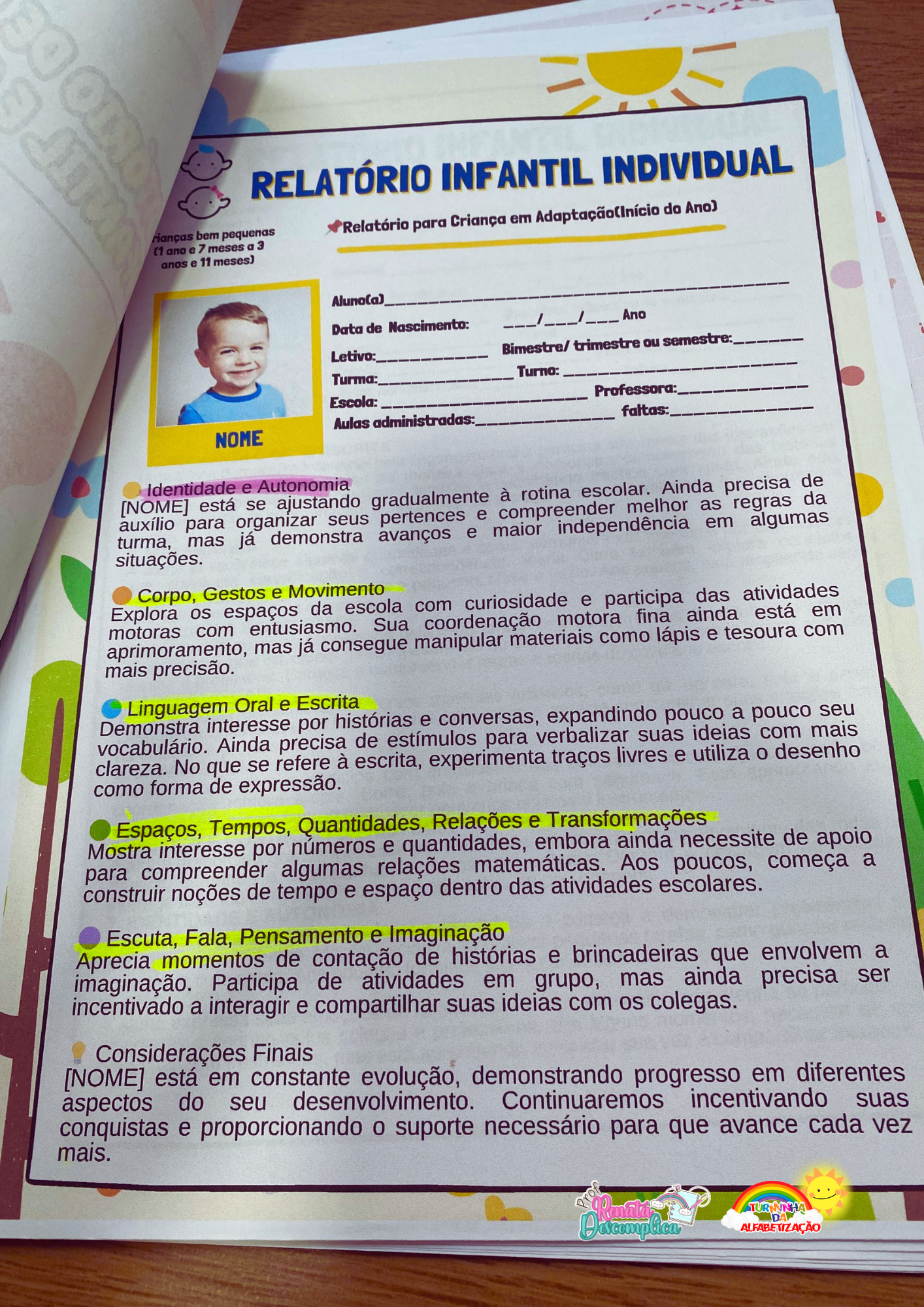 RELATÓRIO DE DESENVOLVIMENTO- EDUCAÇÃO INFANTIL E ESPECIAL | ATUALIZADO 2026 - Imagem 2