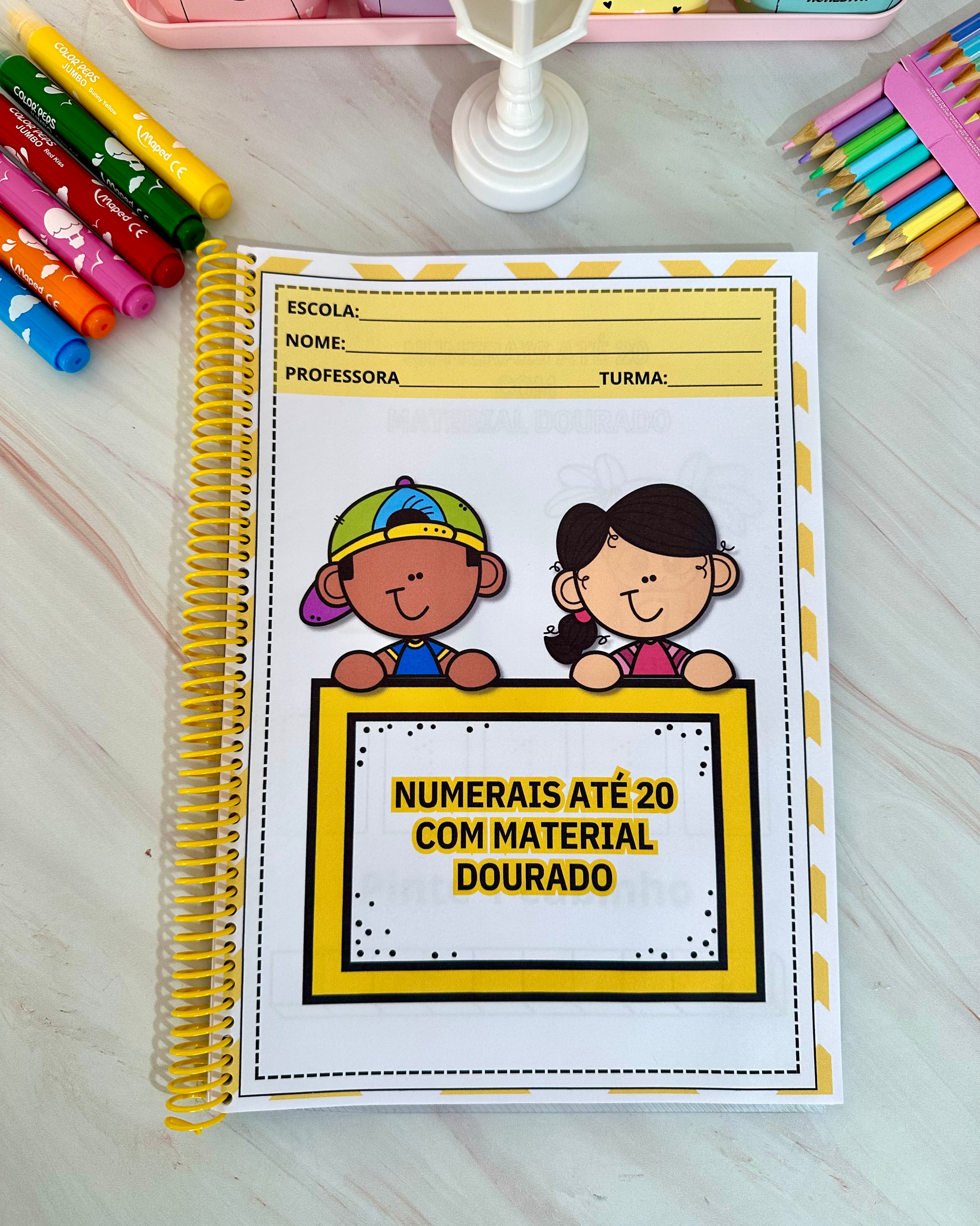 Números material dourado