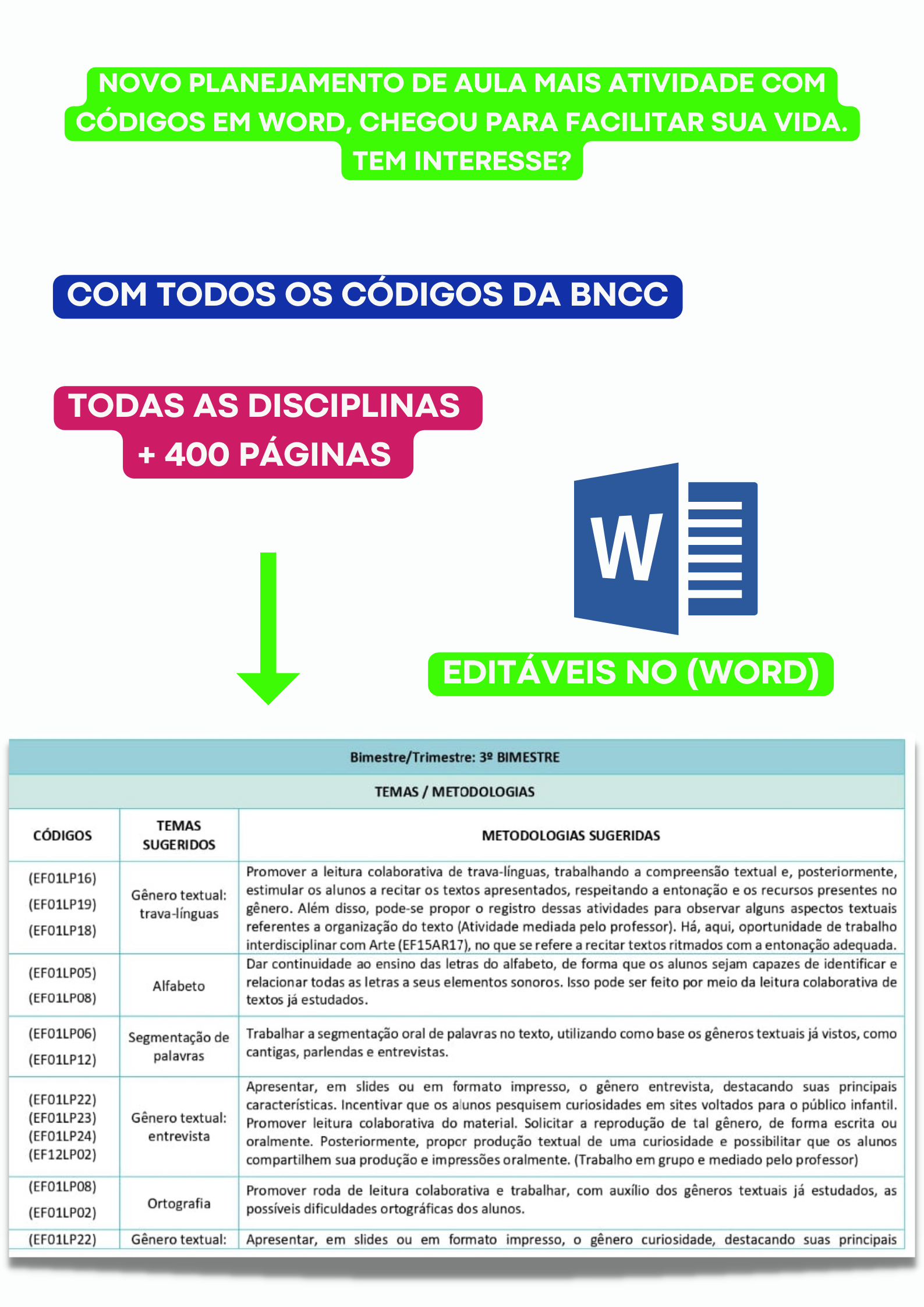 PLANEJAMENTO DE AULA ANUAL E MENSAL MAIS ATIVIDADES DO BERÇÁRIO AO 5° ANO 2024 - Imagem 6