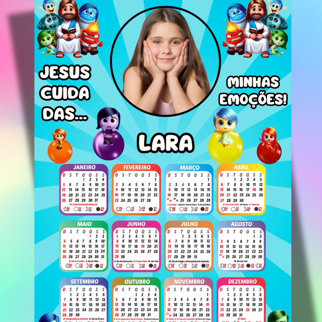 Calendário 2025 - Divertida Mente🎉