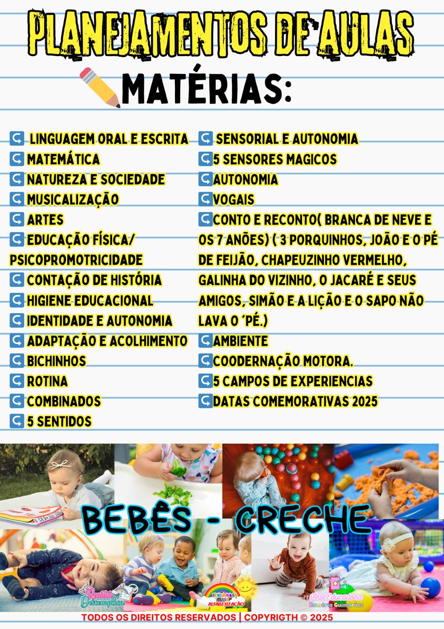PLANEJAMENTO DIÁRIO BERÇÁRIO I e II- SEMESTRAL E ANUAL 2026 - Imagem 3
