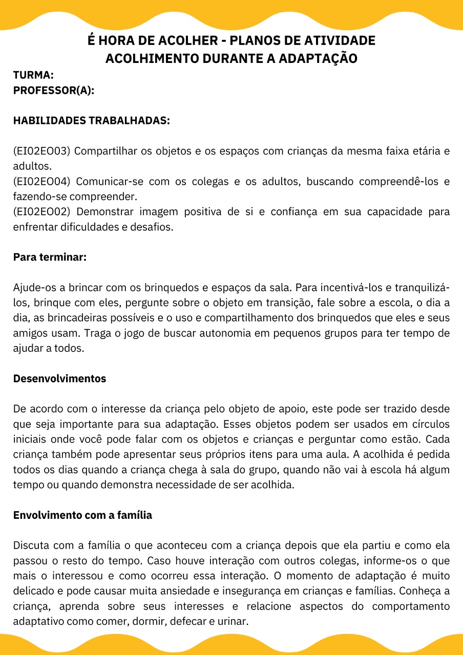 PLANO DE AULA+PROJETO - ADAPTAÇÃO: CARINHO, COLINHO E MUITA DIVERSÃO BERÇÁRIO/MATERNAL - Imagem 3
