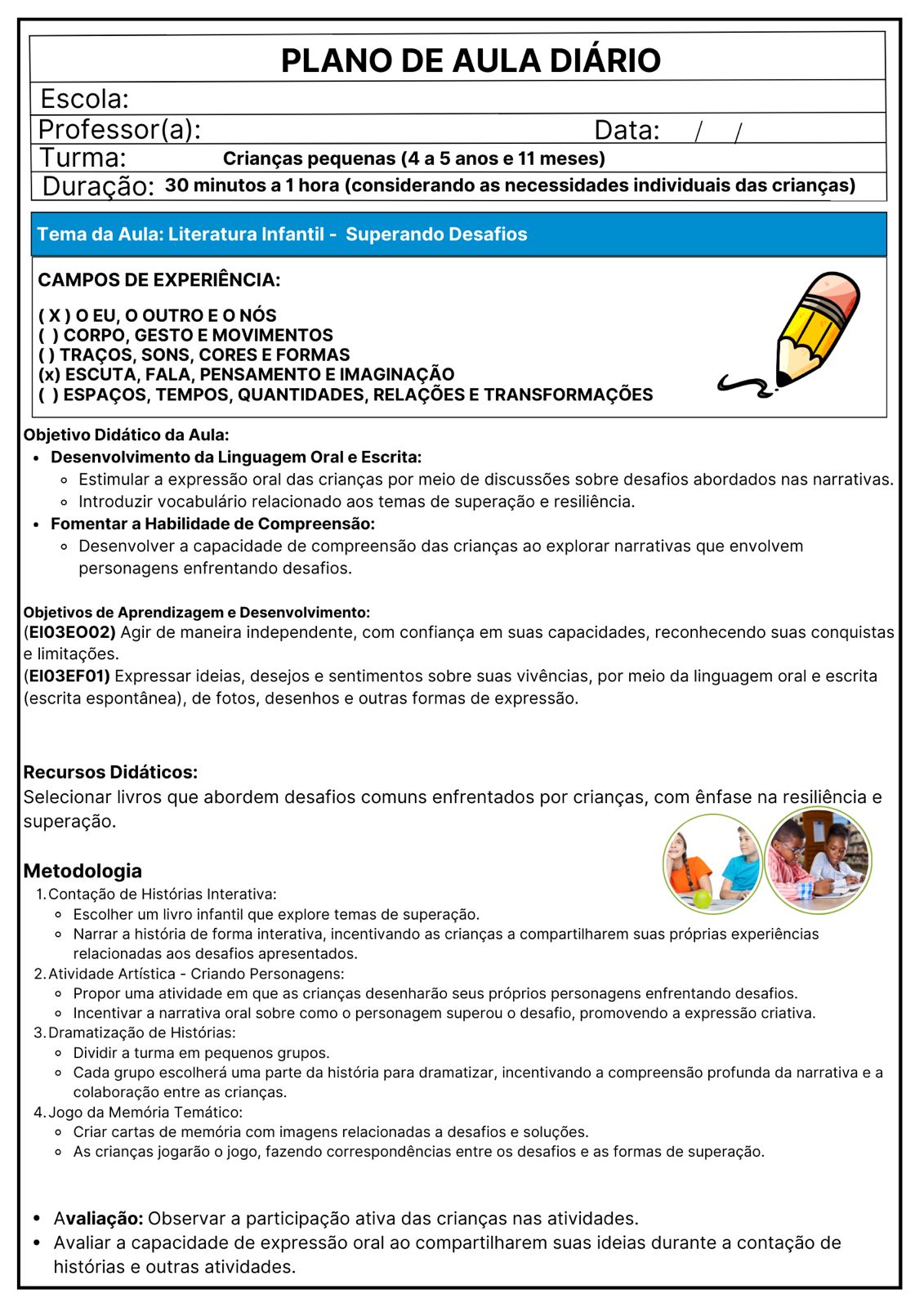 PLANEJAMENTOS DE AULAS DIÁRIOS PRÉ-ESCOLA I E II NOVOS - Imagem 5