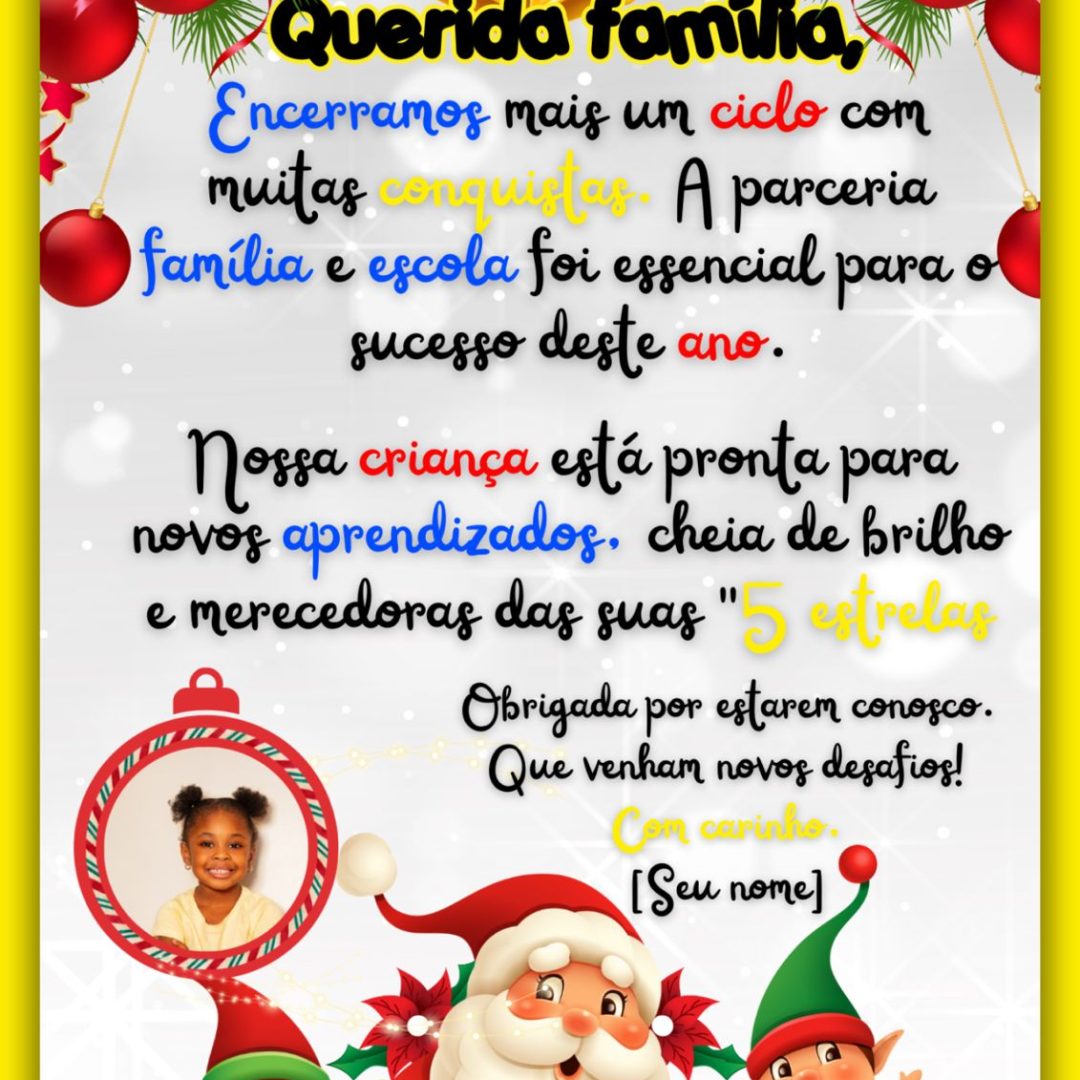 LEMBRANCINHA FINAL DE ANO - FAMÍLIA & ESCOLA