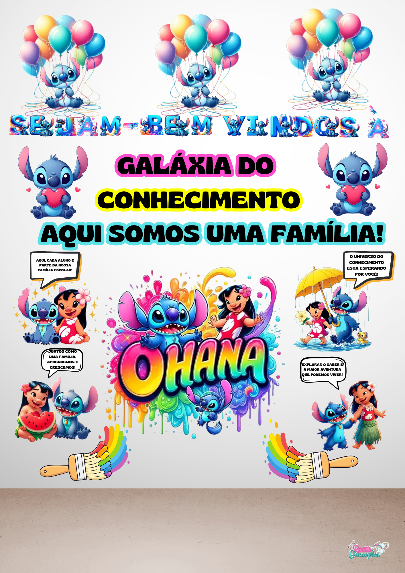 PAINEL VOLTA ÀS AULAS LILO E STITCH - Imagem 9