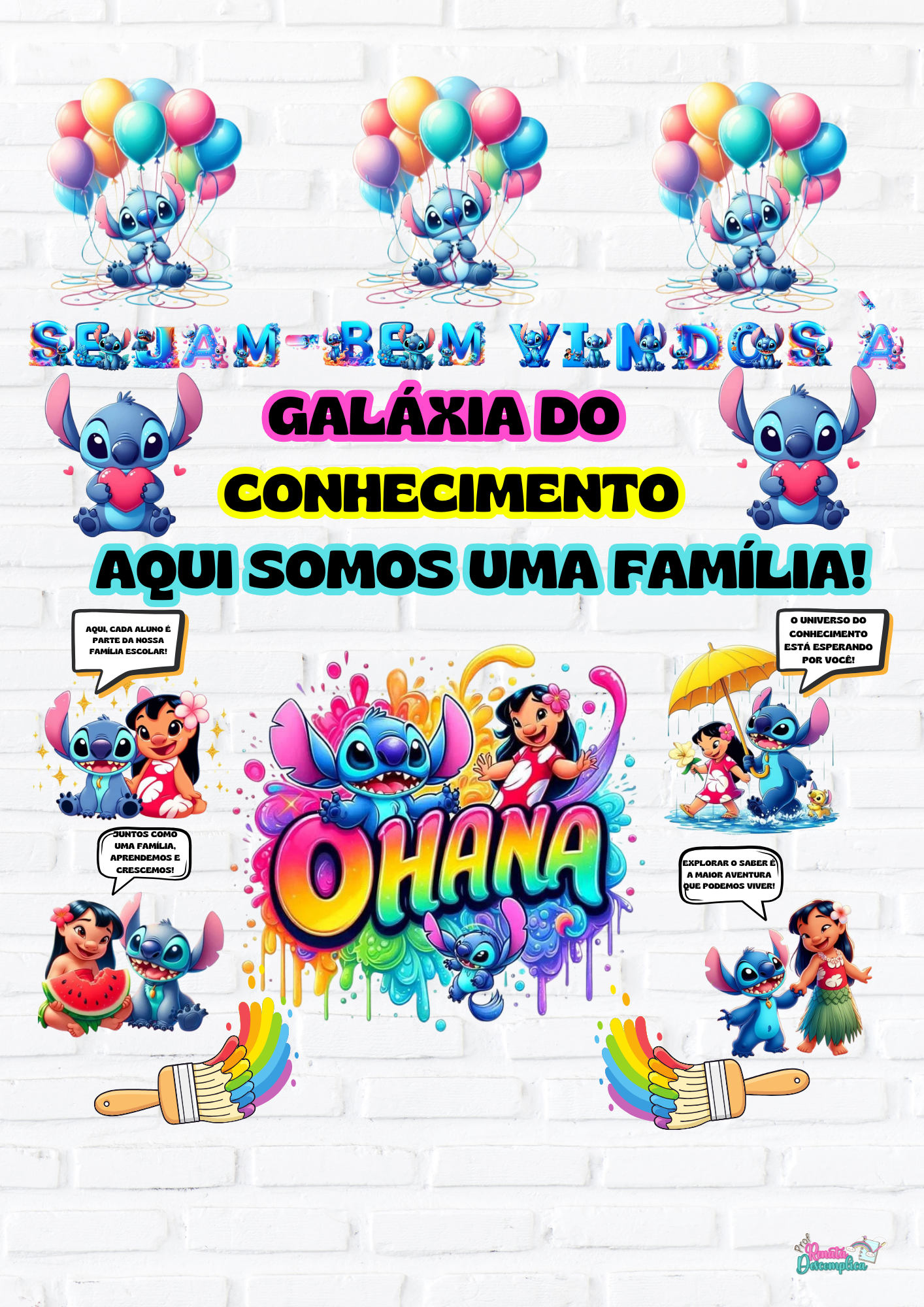 PAINEL VOLTA ÀS AULAS LILO E STITCH - Imagem 8