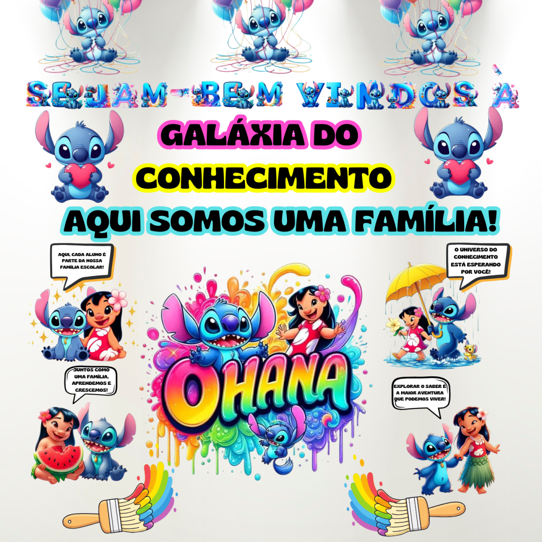 PAINEL VOLTA ÀS AULAS LILO E STITCH