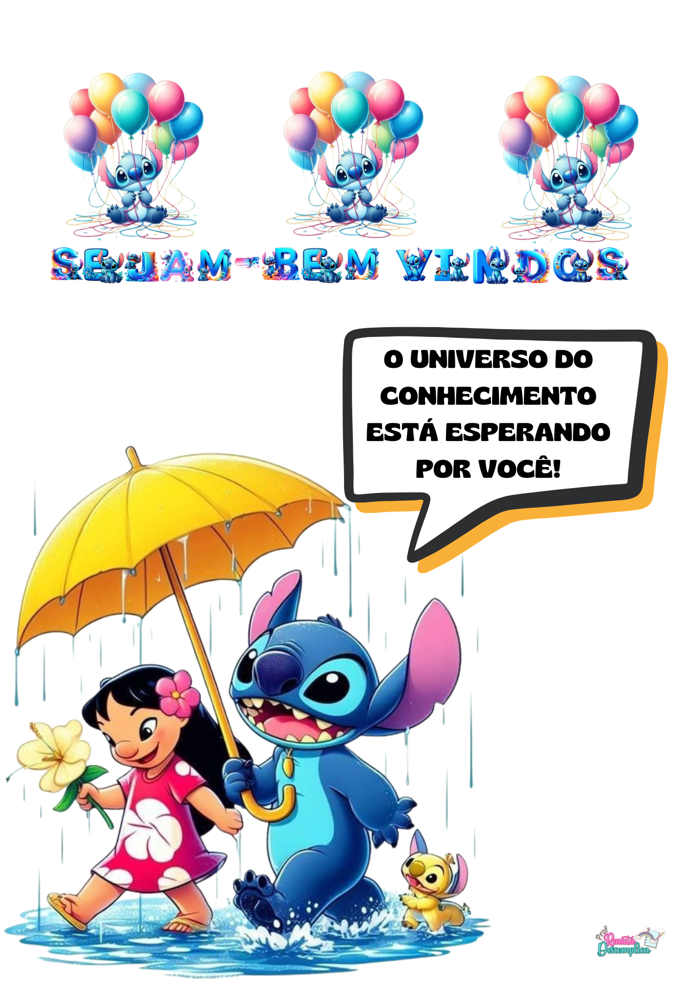 PAINEL VOLTA ÀS AULAS LILO E STITCH - Imagem 7