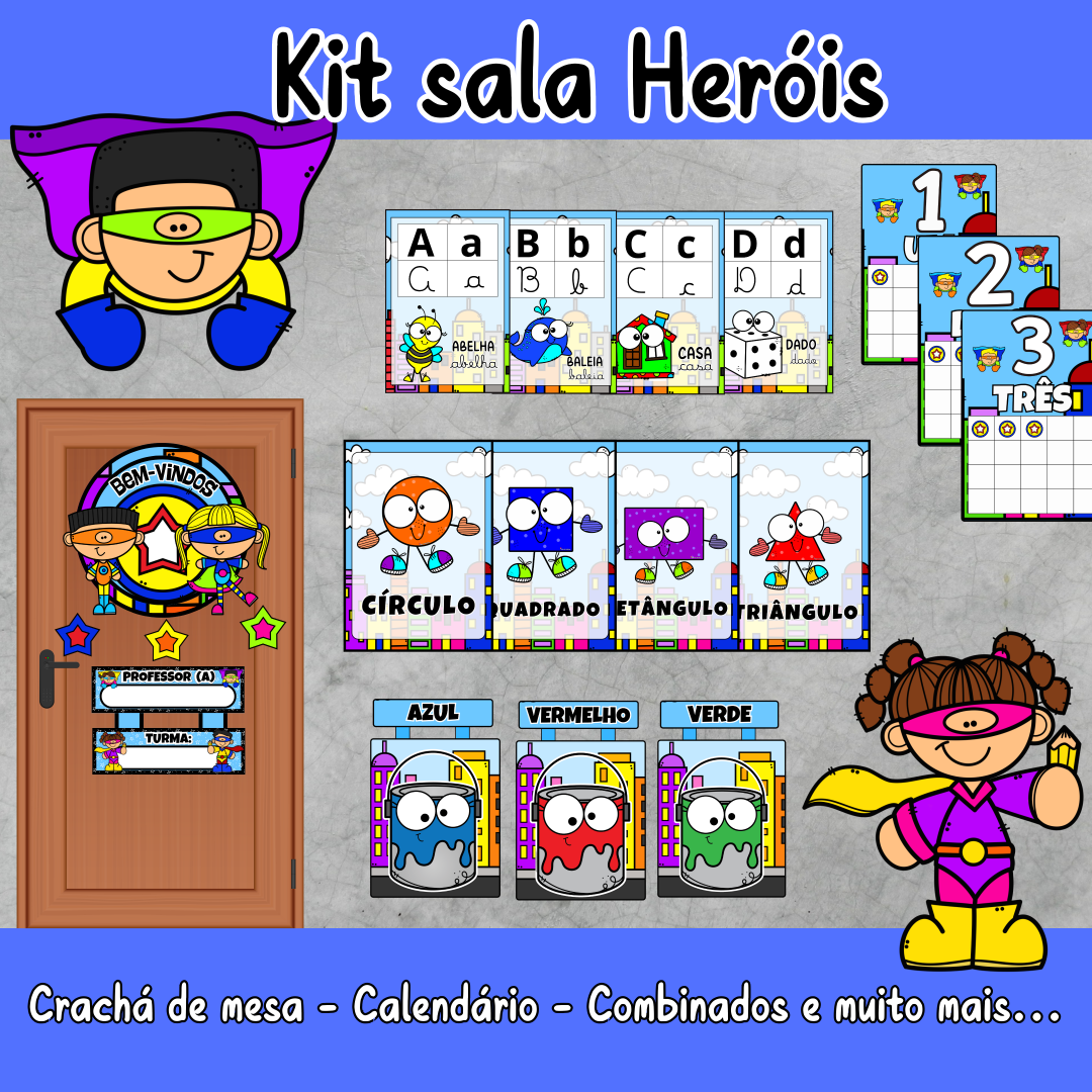 kit Sala Tema Heróis