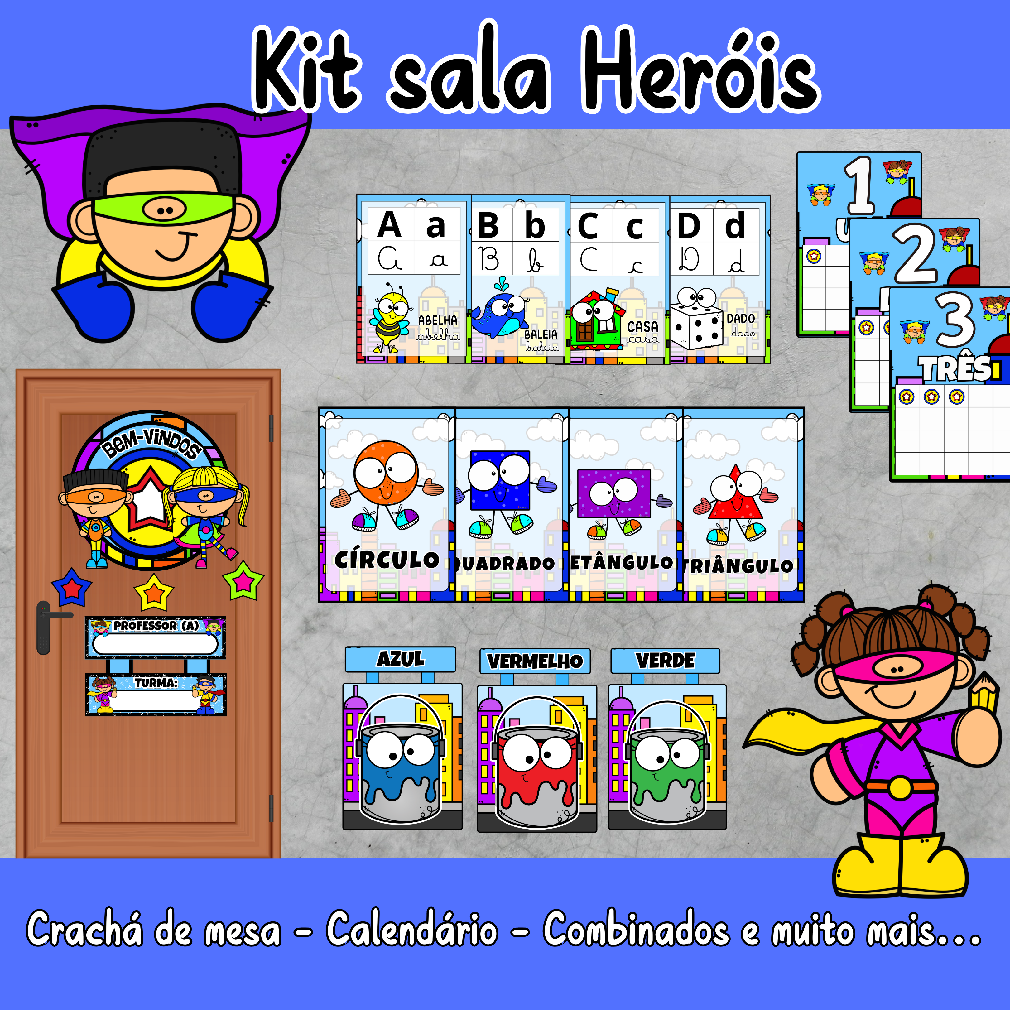 kit Sala Tema Heróis