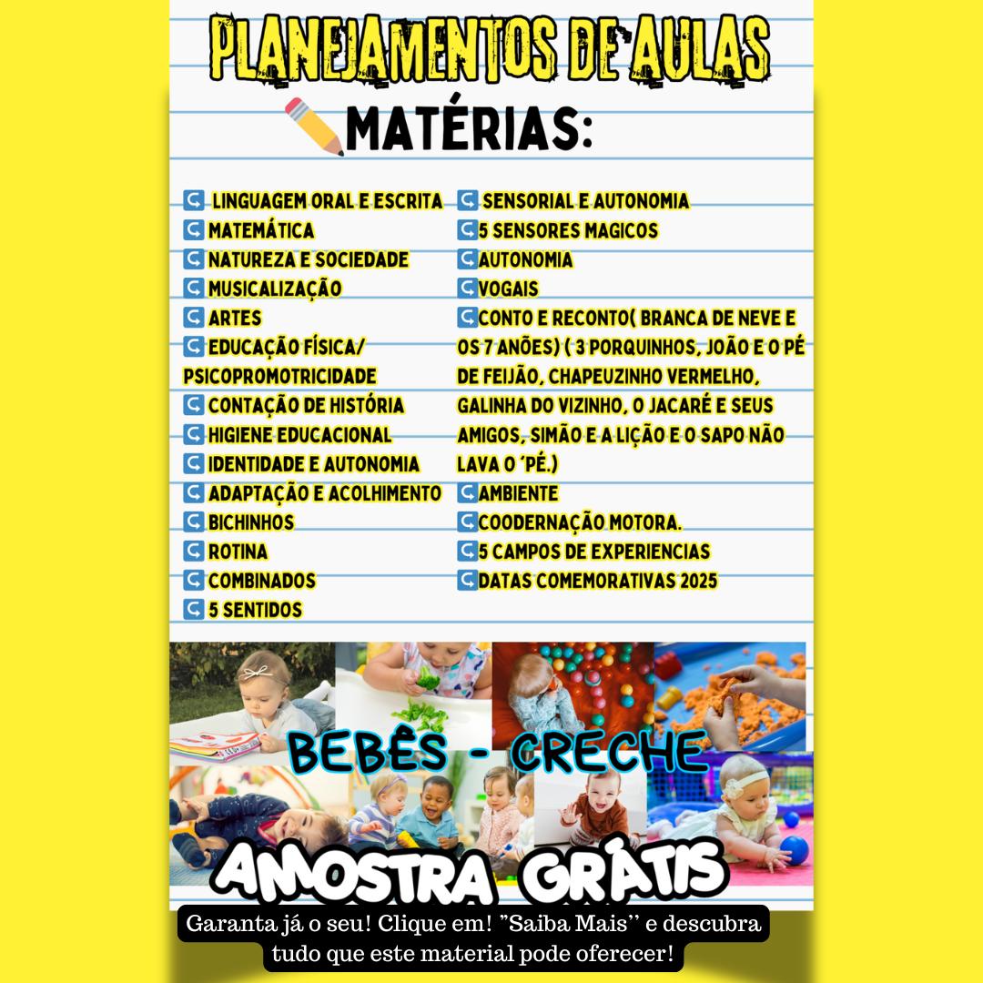 AMOSTRA GRÁTIS PLANEJAMENTO DIÁRIO BERÇÁRIO I e II - ANUAL 2026 - Imagem 19