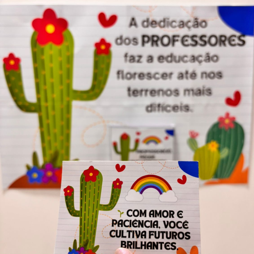 Painel Boas-Vindas – Tema Cactos + Tags de Lembrança