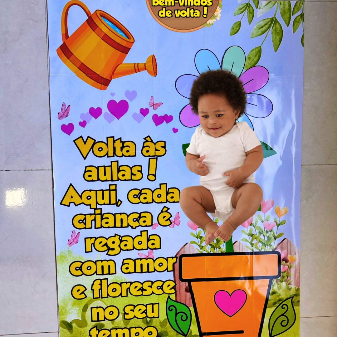 Tapete para fotos – Volta às Aulas “Jardim da Aprendizagem”