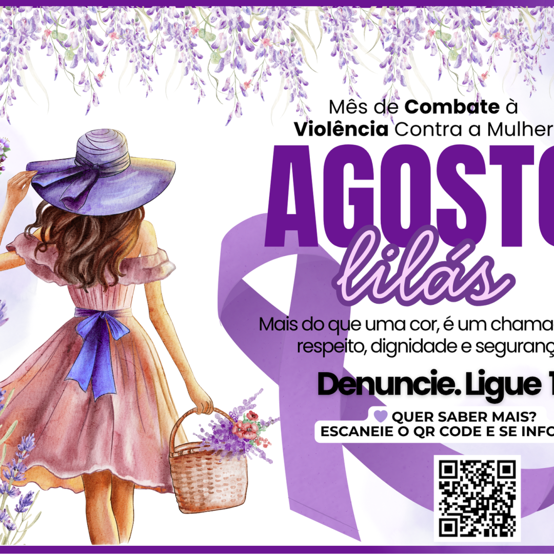 Painel Agosto Lilás 2025 – Versão Floral com Propósito!