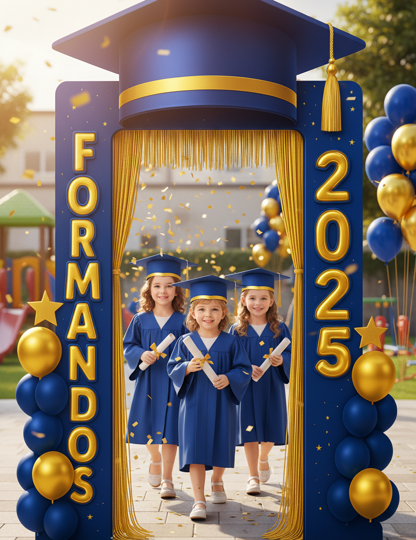 Portal Formandos 2025 Azul Royal + Sacola de Lembrancinha Exclusiva