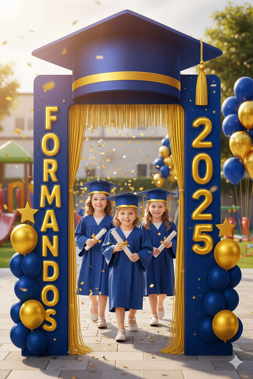 Portal Formandos 2025 Azul Royal + Sacola de Lembrancinha Exclusiva