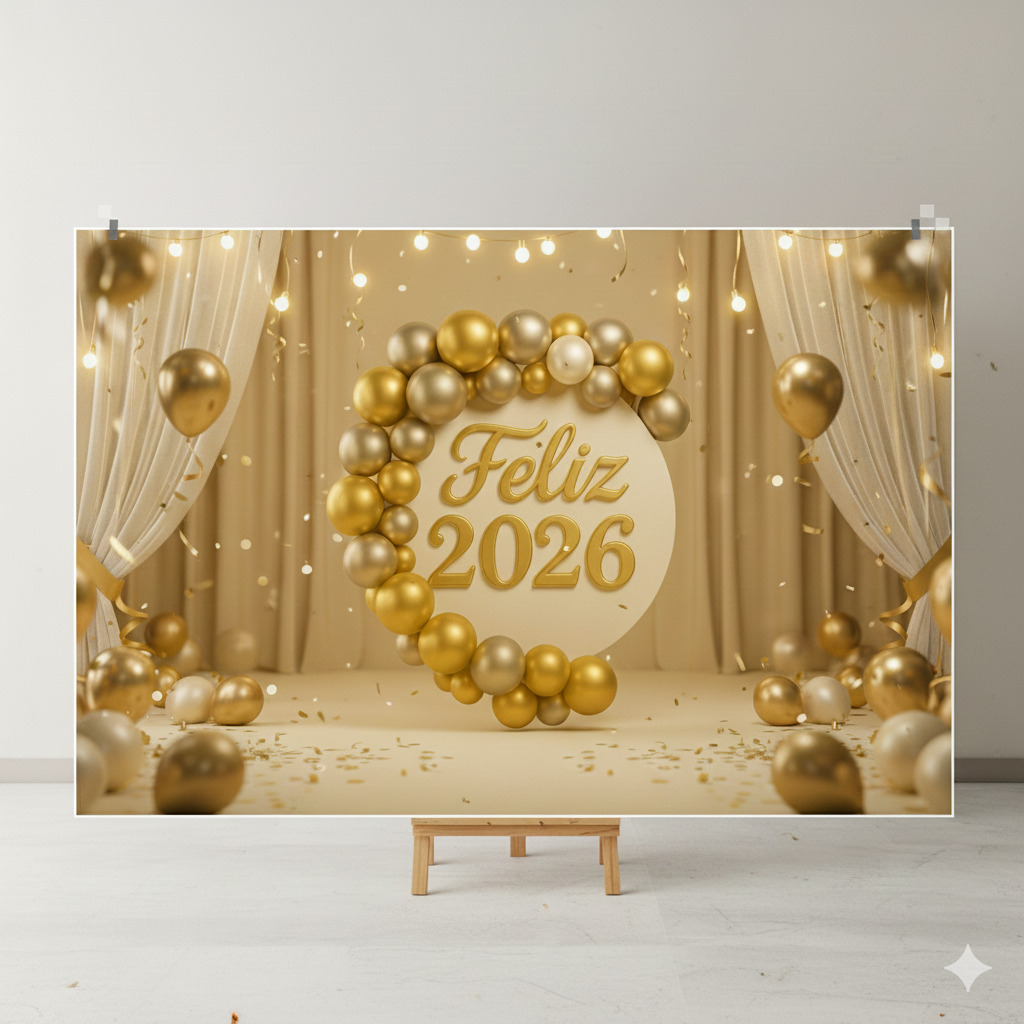 Painel Feliz 2026 – Luxo Realista - Imagem 3