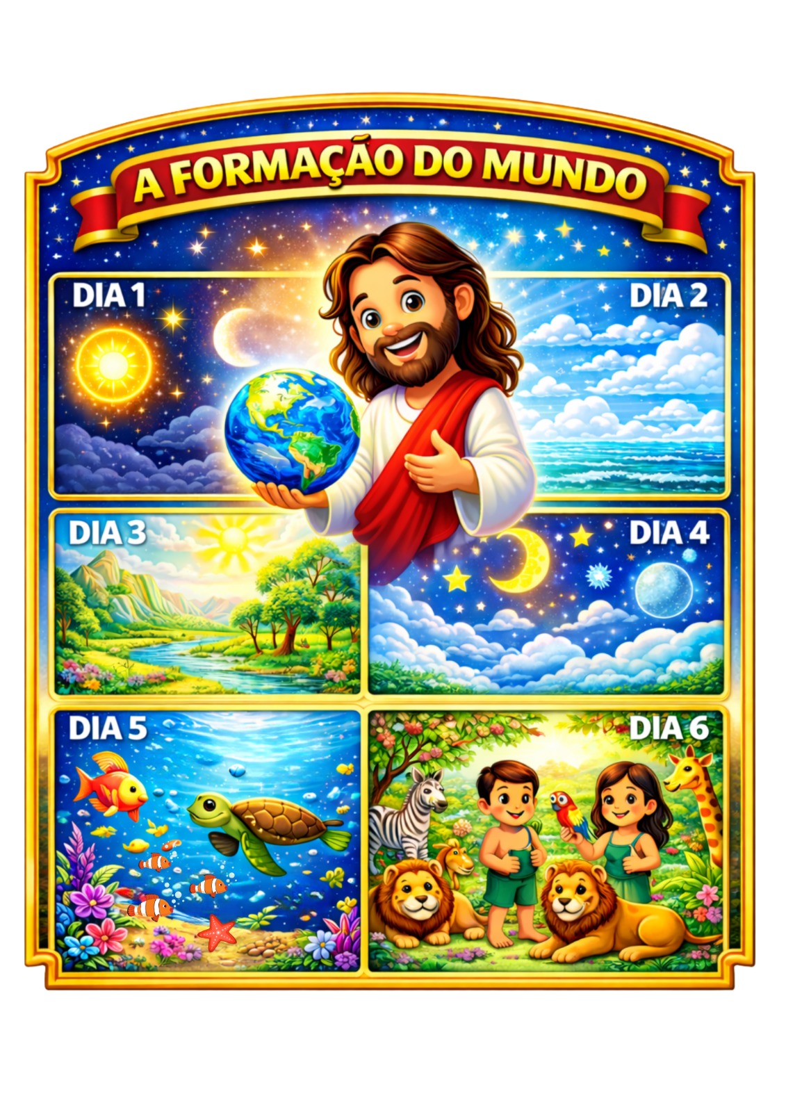Painel Bíblico Infantil – A Formação do Mundo